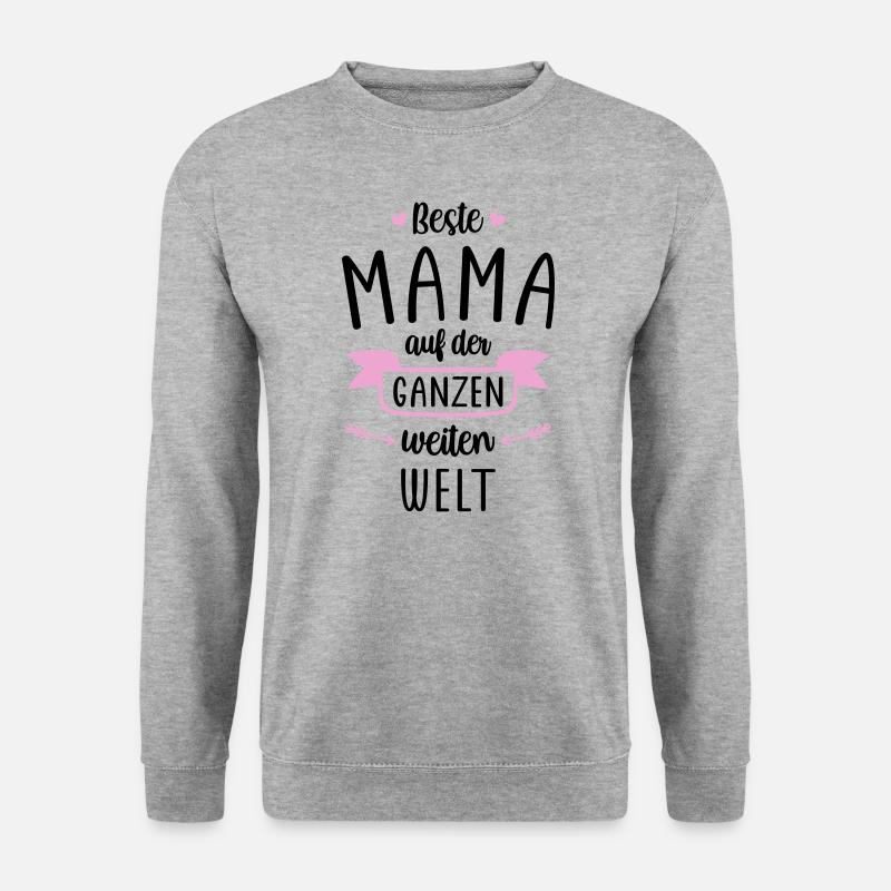 Muttertag Beste Mama auf der ganzen weiten Welt ro - Unisex Pullover - Weißgrau meliert