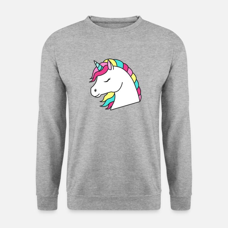 Einhorn - Unisex Pullover - Weißgrau meliert