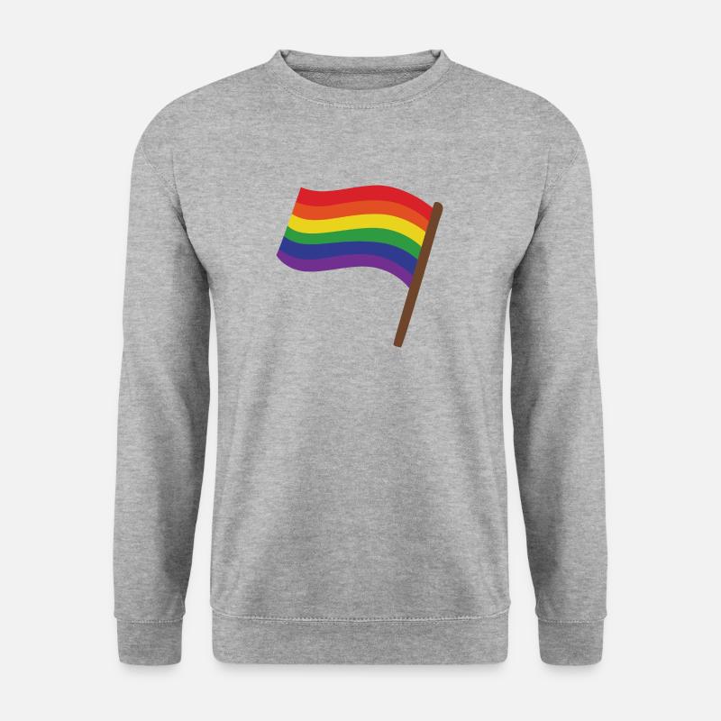 Regenbogenfahne | Geschenk Idee | LGBT - Unisex Pullover - Weißgrau meliert