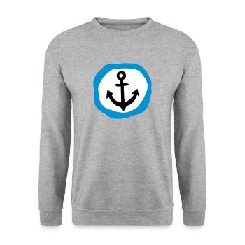 Cadeau d'ancrage du marin de la maison - Sweat-shirt Unisexe - gris chiné - Devant - Alina (178cm) & Michal (187cm)