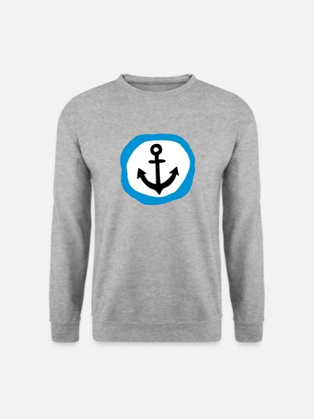 Anker Geschenk aus der Heimat maritim Seemann - Unisex Pullover - Weißgrau meliert