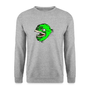 Green monster has sharp teeth - Unisex Sweatshirt - salt & pepper - Front - Alina (178cm) & Michal (187cm)