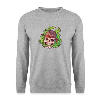 VAPE skull with cap - Unisex Sweatshirt - salt & pepper - Front - Alina (178cm) & Michal (187cm)