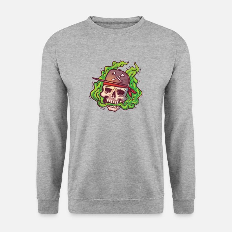 VAPE skull with cap - Unisex Sweatshirt - salt & pepper