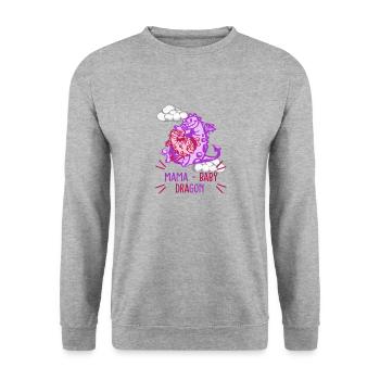 Mom dragon u dragon baby fantasy dragon graphic - Unisex Sweatshirt - salt & pepper - Front - Alina (178cm) & Michal (187cm)