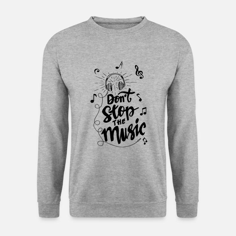 Don't stop the music - Unisex Pullover - Weißgrau meliert