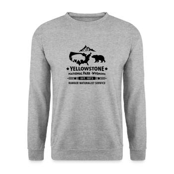 Bison Bear Yellowstone National Park Wyoming USA - Unisex Sweatshirt - salt & pepper - Front - Alina (178cm) & Michal (187cm)