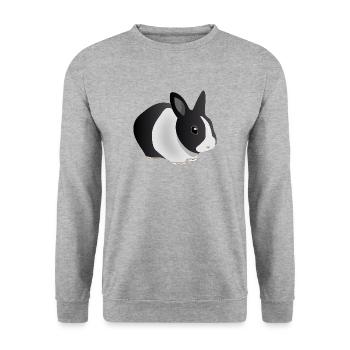 Hase - Unisex Pullover - Weißgrau meliert - Vorne - Alina (178cm) & Michal (187cm)