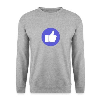 Thumb Up LIKE - Unisex Pullover - Weißgrau meliert - Vorne - Alina (178cm) & Michal (187cm)