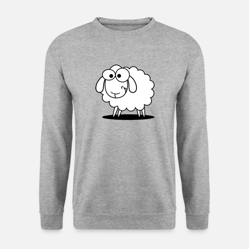 Witziges Schaf - Unisex Pullover - Weißgrau meliert