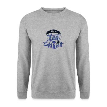 It'sa tea shirt blue / purple gift idea - Unisex Sweatshirt - salt & pepper - Front - Alina (178cm) & Michal (187cm)