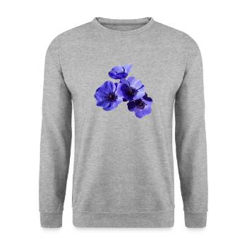 blue flowers - Unisex Sweatshirt - salt & pepper - Front - Alina (178cm) & Michal (187cm)