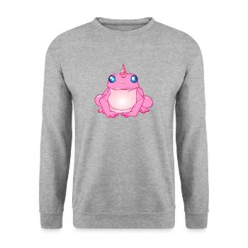 grenouille licorne - Sweat-shirt Unisexe - gris chiné - Devant - Alina (178cm) & Michal (187cm)