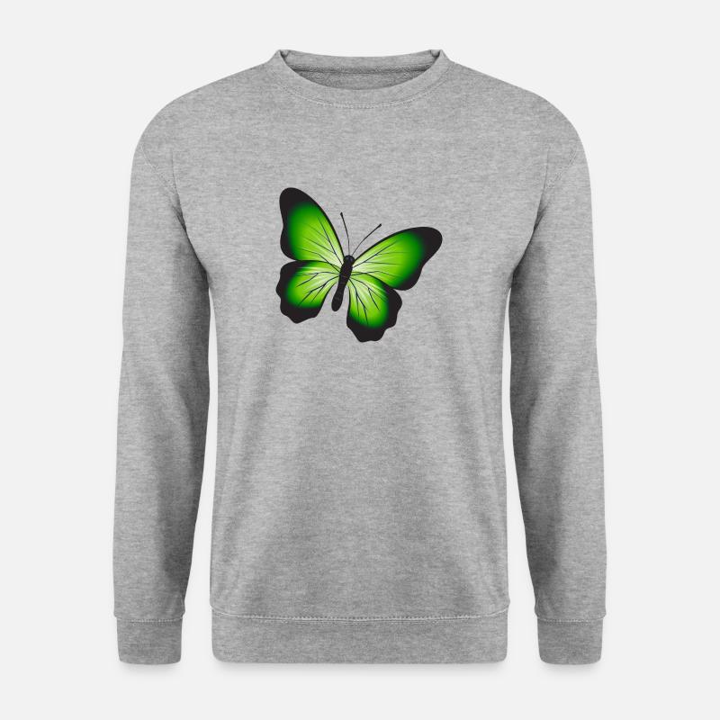 Ein schöner Schmetterling - Unisex Pullover - Weißgrau meliert