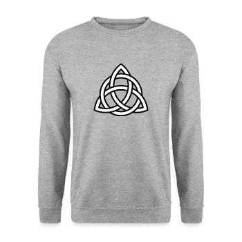 Keltische Knoten - Keltisches Symbol - Unisex Pullover - Weißgrau meliert - Vorne - Alina (178cm) & Michal (187cm)