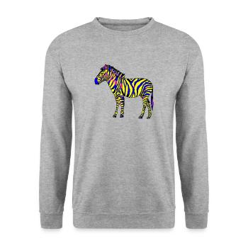 Zebra - Unisex Pullover - Weißgrau meliert - Vorne - Alina (178cm) & Michal (187cm)