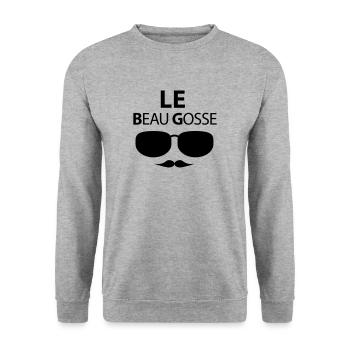 LEbeauxgosses - Sweat-shirt Unisexe - gris chiné - Devant - Alina (178cm) & Michal (187cm)