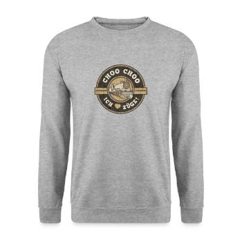 Ich liebe Züge - Eisenbahn Zug Liebe T-Shirt - Unisex Pullover - Weißgrau meliert - Vorne - Alina (178cm) & Michal (187cm)