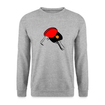 table tennis ping pong tischtennis bat8 - Unisex Pullover - Weißgrau meliert - Vorne - Alina (178cm) & Michal (187cm)