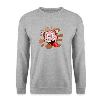 Porc - Sweat-shirt Unisexe - gris chiné - Devant - Alina (178cm) & Michal (187cm)