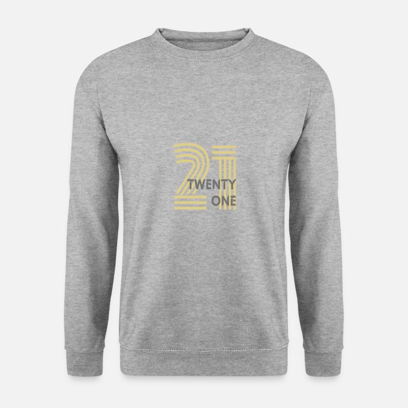 21 - Unisex Pullover - Weißgrau meliert