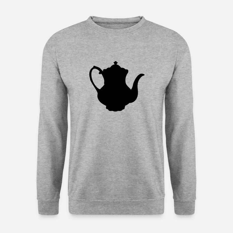 Teekanne Kermaik Geschenk freizeit - Unisex Pullover - Weißgrau meliert