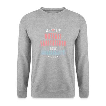 Notfallsanitäterin Beruf - Geschenk - Unisex Pullover - Weißgrau meliert - Vorne - Alina (178cm) & Michal (187cm)