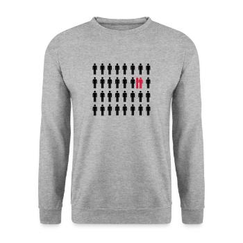 Heart - Unisex Sweatshirt - salt & pepper - Front - Alina (178cm) & Michal (187cm)