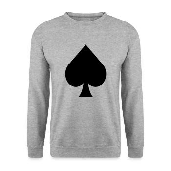 Icône de pique / jeu de cartes / poker / skat / icône - Sweat-shirt Unisexe - gris chiné - Devant - Alina (178cm) & Michal (187cm)