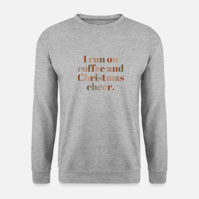 Coffee & Christmas cheer - Unisex Pullover - Weißgrau meliert