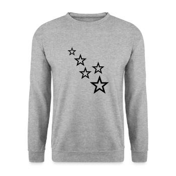 sterne - Unisex Pullover - Weißgrau meliert - Vorne - Alina (178cm) & Michal (187cm)