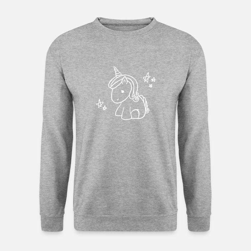 Einhorn - Unisex Pullover - Weißgrau meliert