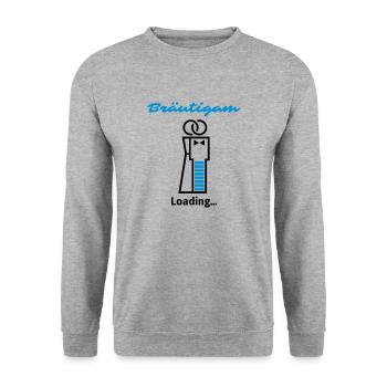 Bräutigam Loading... - Unisex Pullover - Weißgrau meliert - Vorne - Alina (178cm) & Michal (187cm)