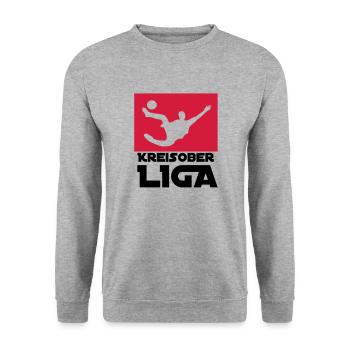 Kreisoberliga - Unisex Pullover - Weißgrau meliert - Vorne - Alina (178cm) & Michal (187cm)