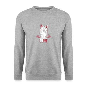 Cat evil angry cats Miau cat holder gift - Unisex Sweatshirt - salt & pepper - Front - Alina (178cm) & Michal (187cm)