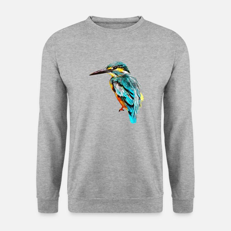gxp oiseau de glace kingfisher vector art - Sweat-shirt Unisexe - gris chiné