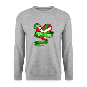 Baskische Herz ikurrina - Unisex Pullover - Weißgrau meliert - Vorne - Alina (178cm) & Michal (187cm)