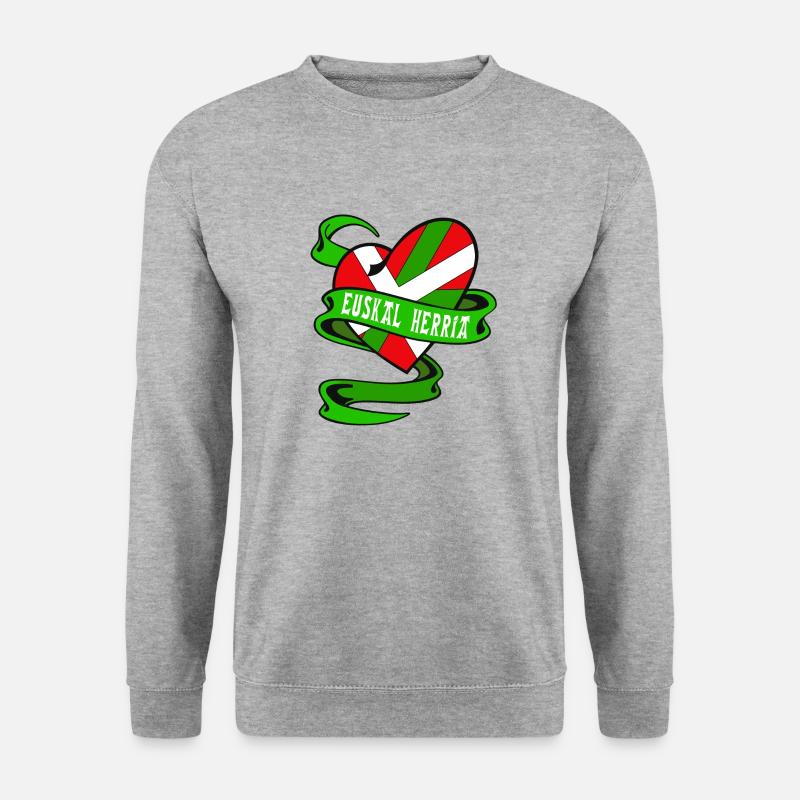 Baskische Herz ikurrina - Unisex Pullover - Weißgrau meliert
