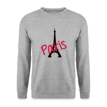 Eiffel Tower Paris - Unisex Sweatshirt - salt & pepper - Front - Alina (178cm) & Michal (187cm)