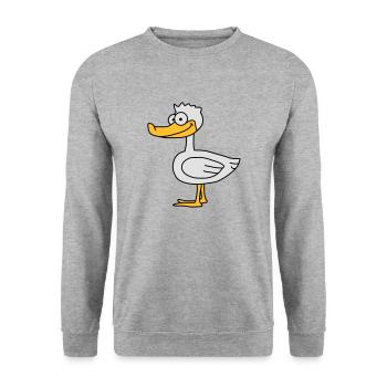Duck - Unisex Sweatshirt - salt & pepper - Front - Alina (178cm) & Michal (187cm)