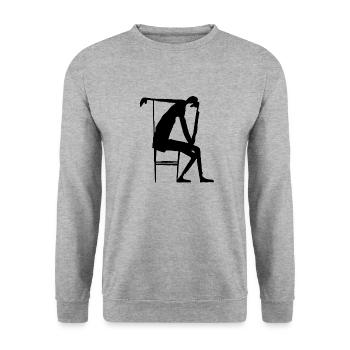 Franz Kafka - The Thinker - Unisex Sweatshirt - salt & pepper - Front - Alina (178cm) & Michal (187cm)