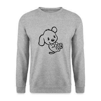 Funny Puppy (it wasn't me) - 1 color - Sweat-shirt Unisexe - gris chiné - Devant - Alina (178cm) & Michal (187cm)
