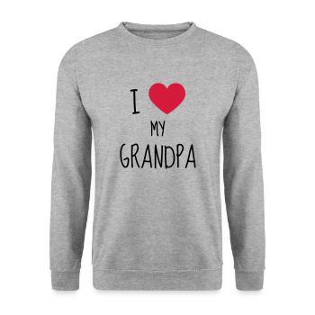 Grandpa Grandad Grandfather Family Baby Funny - Unisex Sweatshirt - salt & pepper - Front - Alina (178cm) & Michal (187cm)