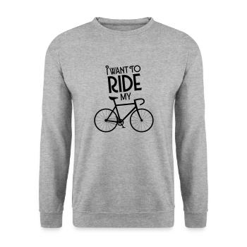 I Want To Ride My Bicycle - Unisex Pullover - Weißgrau meliert - Vorne - Alina (178cm) & Michal (187cm)