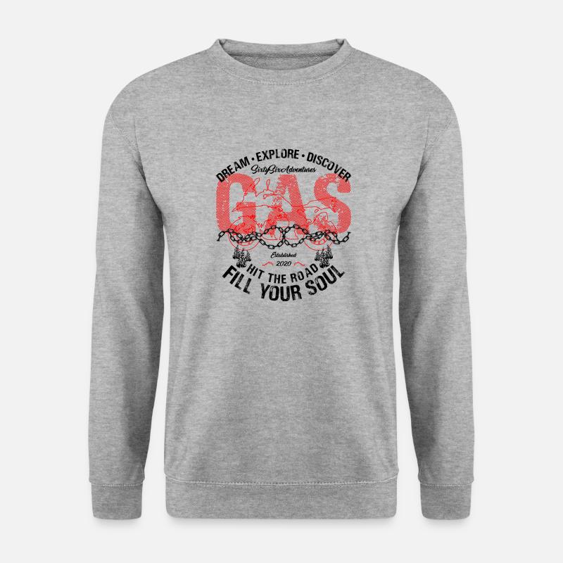 66Adventures - Dream Explore Discover - Unisex Pullover - Weißgrau meliert