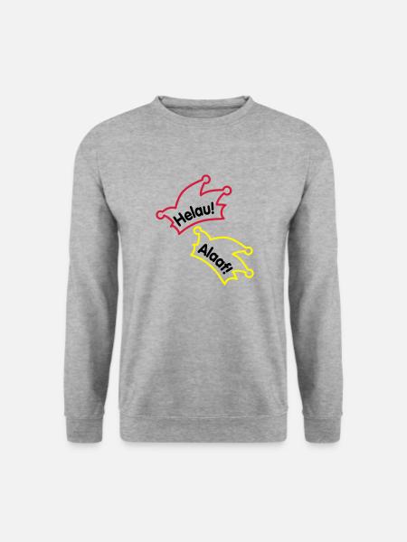 Narrenkappe / Helau / Alaaf - Unisex Pullover - Weißgrau meliert