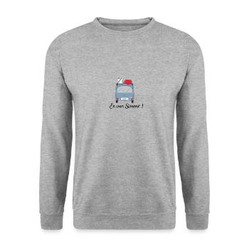 Van Simone - Sweat-shirt Unisexe - gris chiné - Devant - Alina (178cm) & Michal (187cm)