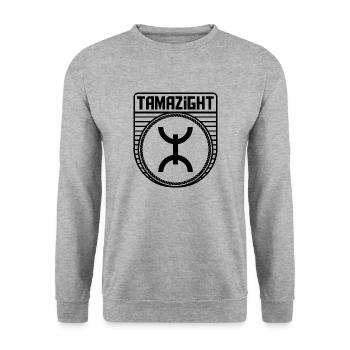 Tamazight - Unisex Pullover - Weißgrau meliert - Vorne - Alina (178cm) & Michal (187cm)