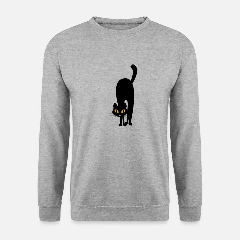 erschreckte Katze - Unisex Pullover - Weißgrau meliert
