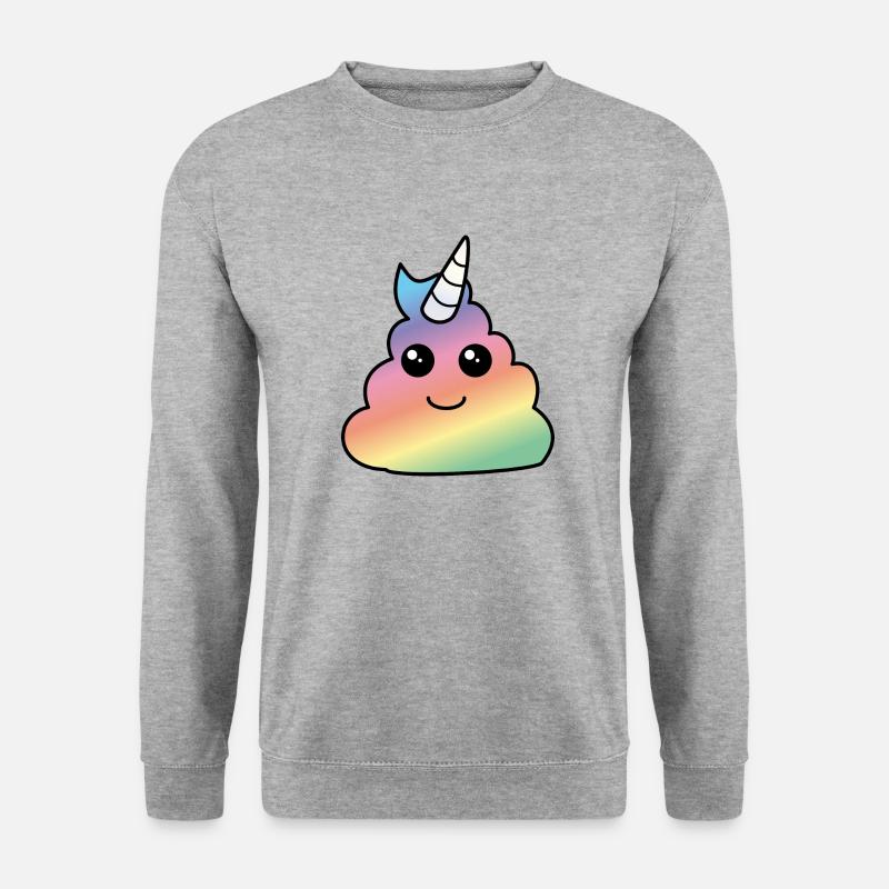 Einhorn Poop - Unisex Pullover - Weißgrau meliert